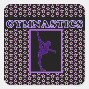 Pegatina Cuadrada Súper Estrellas GIMNASTICAS por doquier