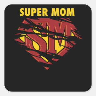 Pegatina Cuadrada Super Mamá