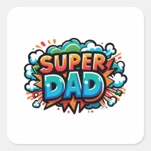 Pegatina Cuadrada Super Papá