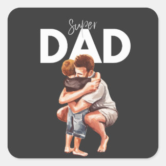 Pegatina Cuadrada Super Papá