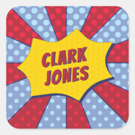 PEGATINA CUADRADA SUPER (ROJO)