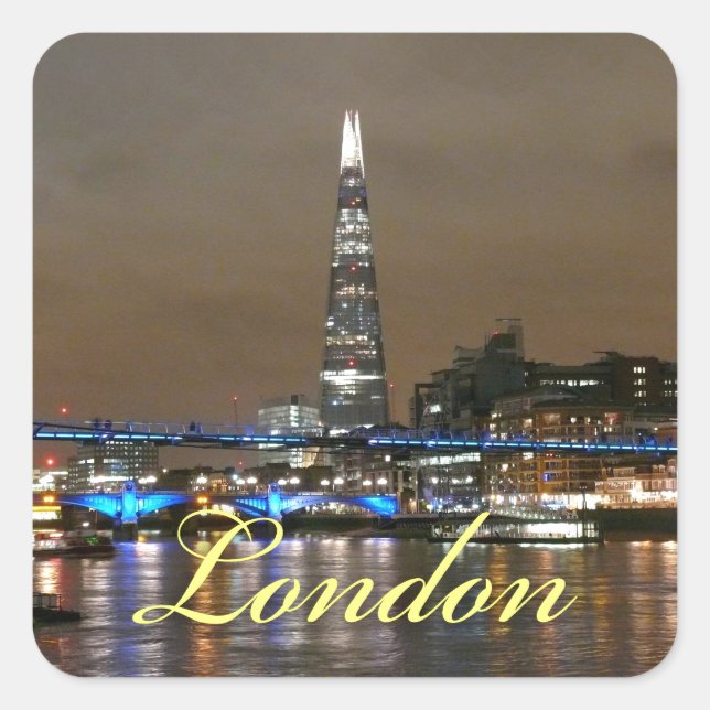 Pegatina Cuadrada Super Shard London (Anverso)