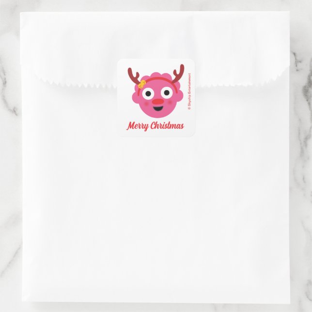 Pegatina Cuadrada Super Simple | Blossom Reindeer de vacaciones (Bolso)