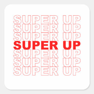 Pegatina Cuadrada Super Up Gracias