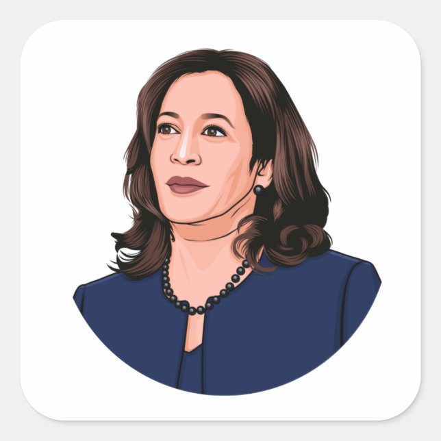PEGATINA CUADRADA SUPERHERO KAMALA HARRIS (Anverso)