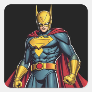 Pegatina Cuadrada SuperHeroes