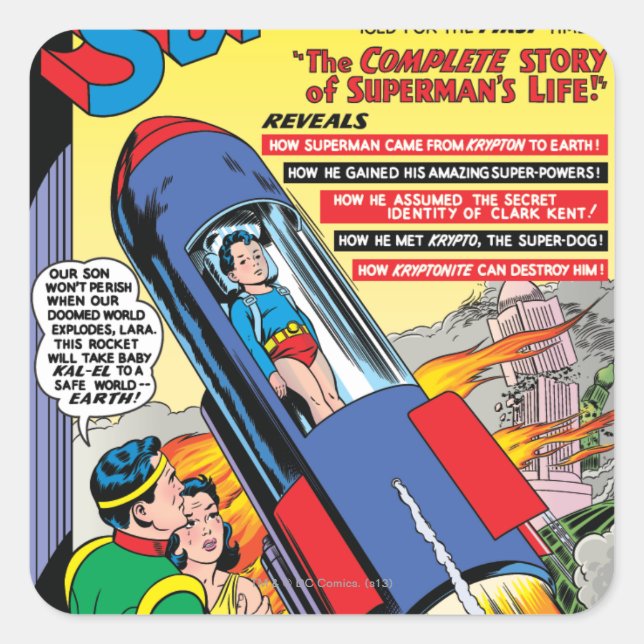 Pegatina Cuadrada Superman #146 (Anverso)