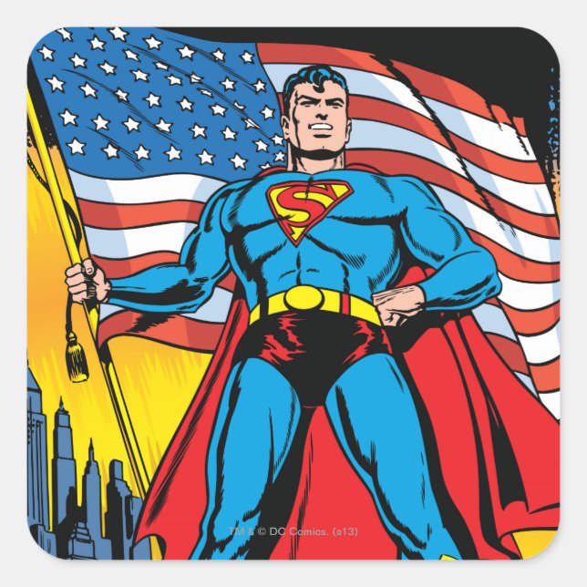 Pegatina Cuadrada Superman #24 (Anverso)