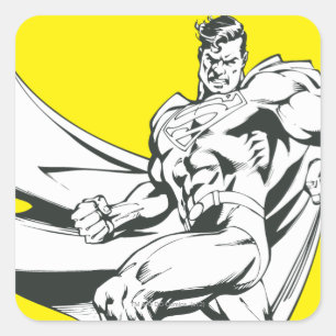 Pegatina Cuadrada Superman Black and White 2