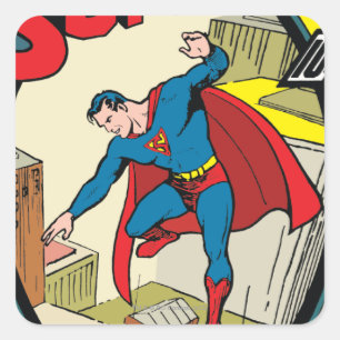 Pegatina Cuadrada Superman (Historia completa)