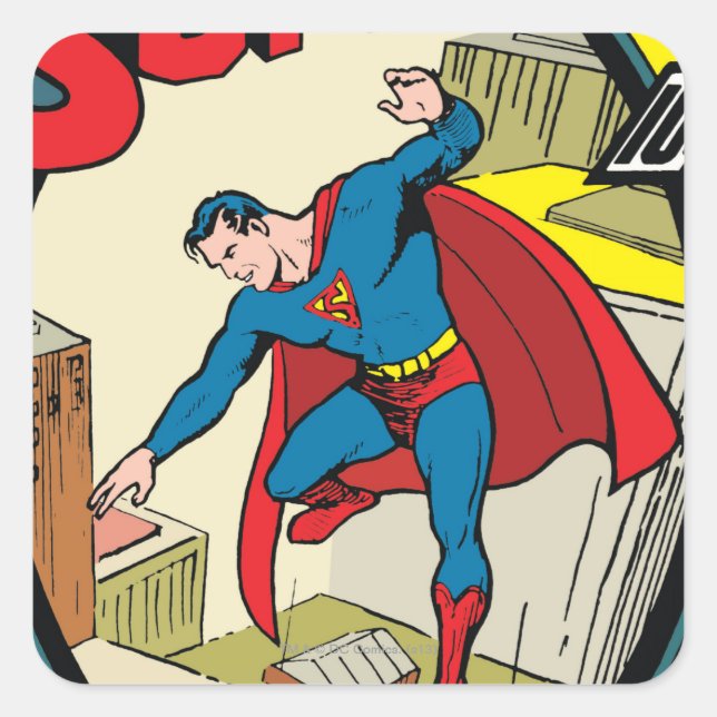 Pegatina Cuadrada Superman (Historia completa) (Anverso)
