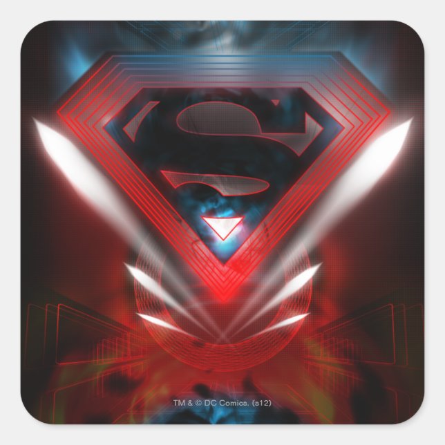 Pegatina Cuadrada Superman Stylized | Futuristic Logo (Anverso)