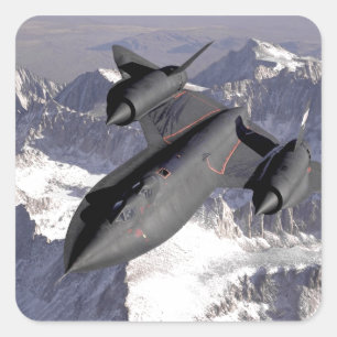 Pegatina Cuadrada Supersónico Luchador Jet