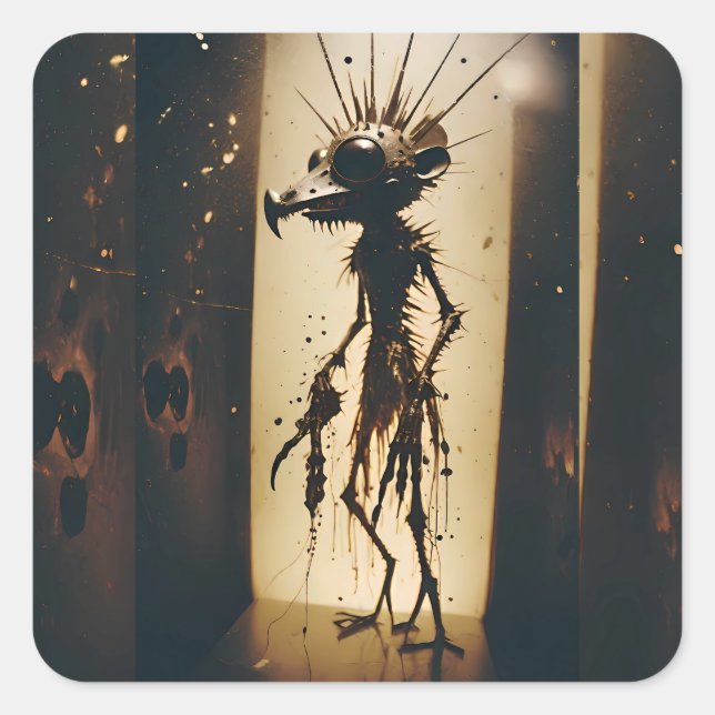 Pegatina Cuadrada Supervivencia del horror cotidiano por la Patrulla (Anverso)