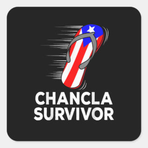Pegatina Cuadrada Superviviente de chancla