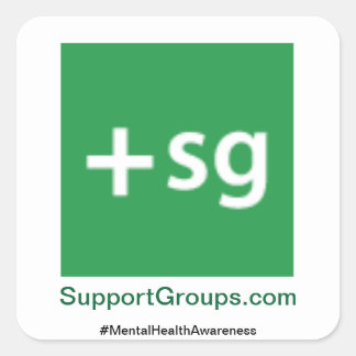 Pegatina Cuadrada SupportGroups.com #MentalHealthAwareness