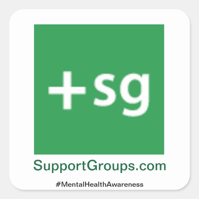 Pegatina Cuadrada SupportGroups.com #MentalHealthAwareness (Anverso)