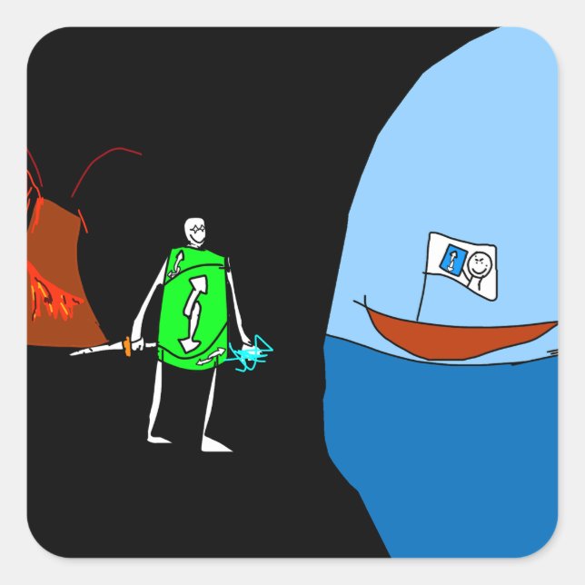 Pegatina Cuadrada Supremo (Anverso)