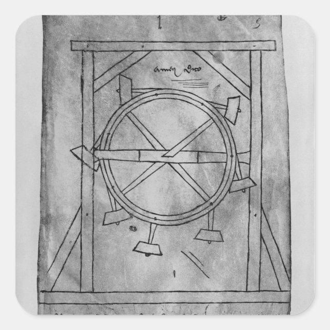 Pegatina Cuadrada Supuestamente torres de movimiento perpetuo (Anverso)