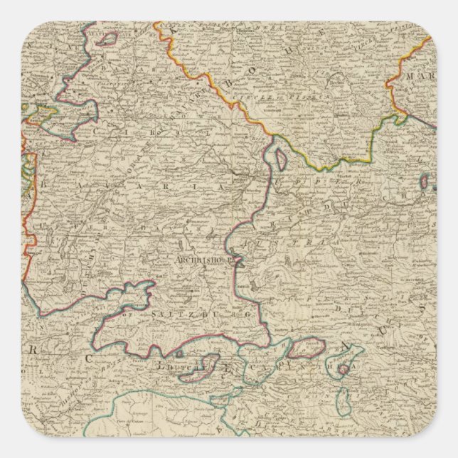 Pegatina Cuadrada Sur de Alemania (Anverso)