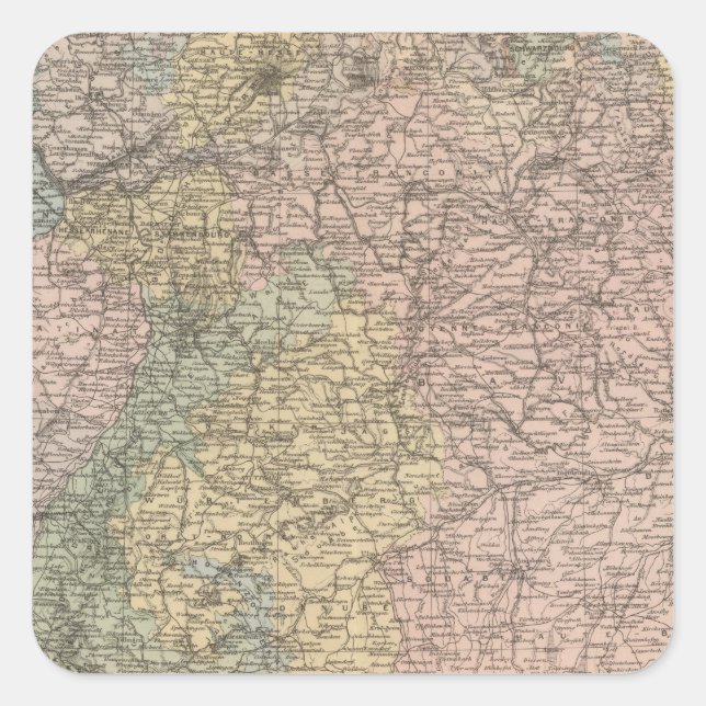 Pegatina Cuadrada Sur de Alemania (Anverso)