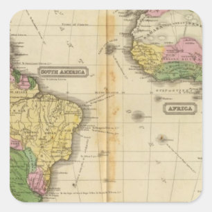 Pegatina Cuadrada Suramérica, África