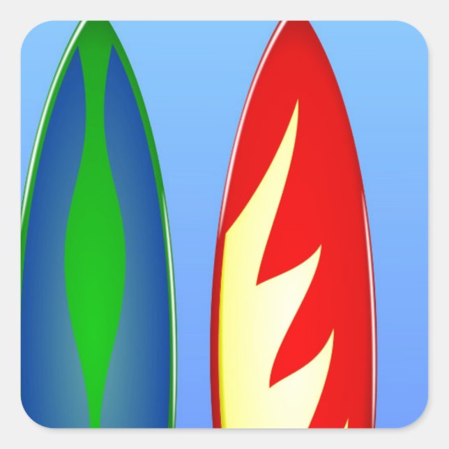 Pegatina Cuadrada Surf (Anverso)