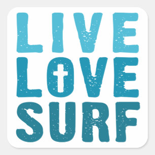 Pegatina Cuadrada surf-amor-vivo