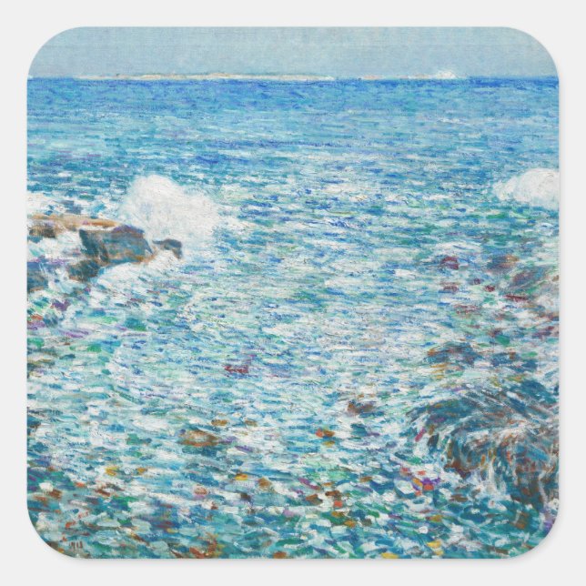 Pegatina Cuadrada Surf, Islas de los Shoales (Anverso)