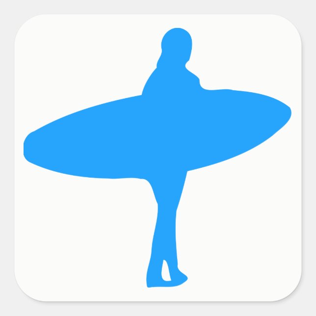 Pegatina Cuadrada Surf Silhouette (Anverso)