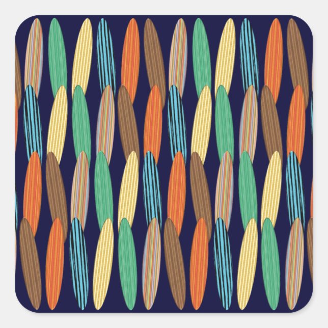 Pegatina Cuadrada Surfboards (Anverso)