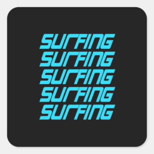 Pegatina Cuadrada Surfing Surfing
