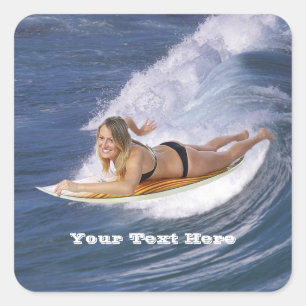 Pegatina Cuadrada ¡Surf's Up! ¡Atrapa La Ola!