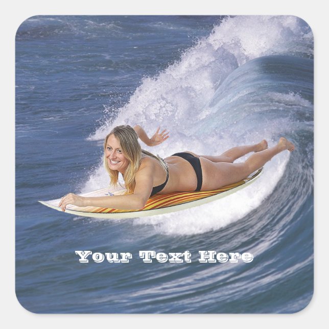 Pegatina Cuadrada ¡Surf's Up! ¡Atrapa La Ola! (Anverso)