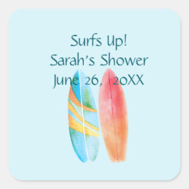 Pegatina Cuadrada Surf's Up Blue