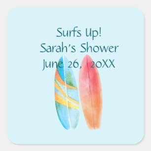 Pegatina Cuadrada Surf's Up Blue