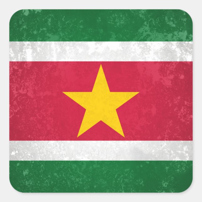Pegatina Cuadrada Surinam (Anverso)