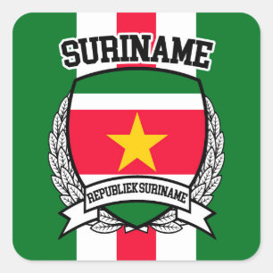 Pegatina Cuadrada Suriname