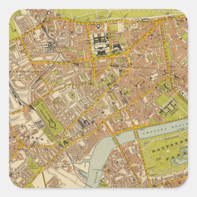 Pegatina Cuadrada Suroeste de Londres (Anverso)