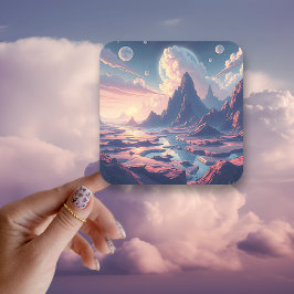 Pegatina Cuadrada Surreal Eééthal Sueño Otherworldly Art