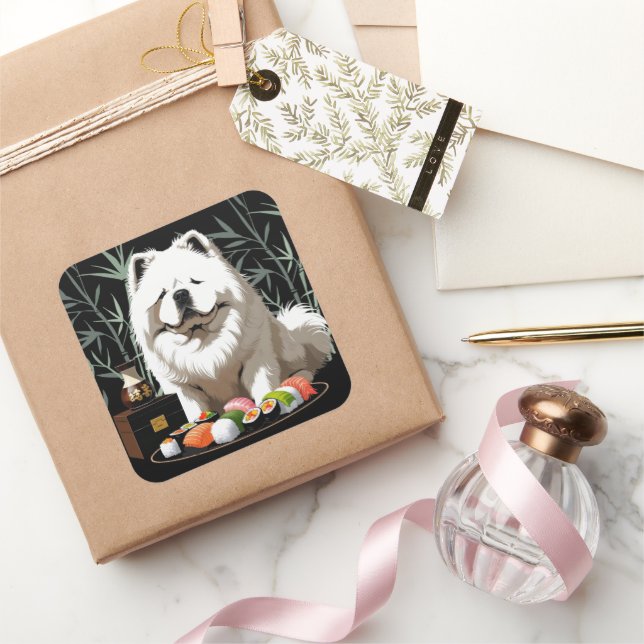 Pegatina Cuadrada SUSHI ANYONE - Cream Chow  (Regalar)