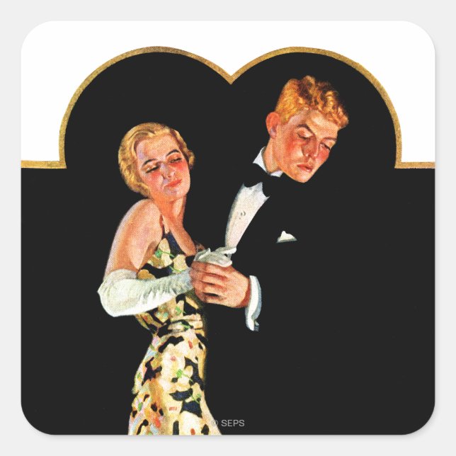 Pegatina Cuadrada Suspensor perdido (Anverso)