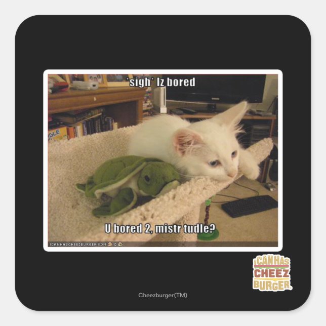 Pegatina Cuadrada Suspiro. Iz aburrido (Anverso)