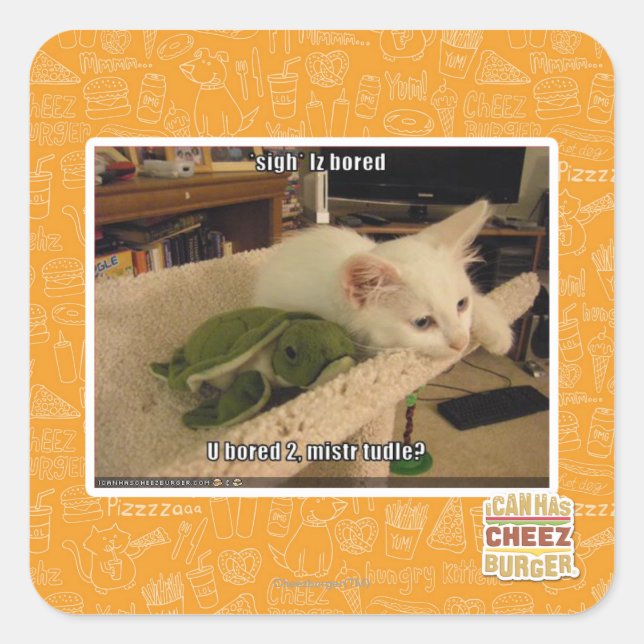 Pegatina Cuadrada Suspiro. Iz aburrido (Anverso)