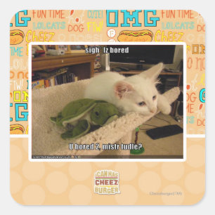 Pegatina Cuadrada Suspiro. Iz agujereó