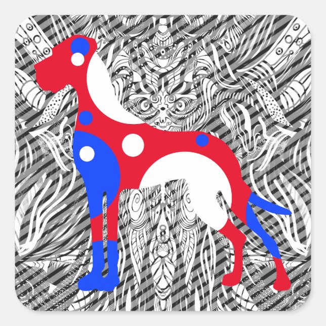 Pegatina Cuadrada Süße Deutsche Dogge (Anverso)