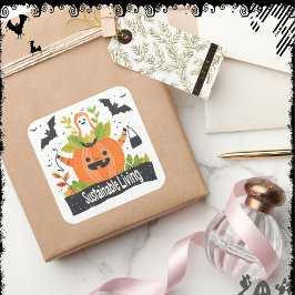 Pegatina Cuadrada SustainableLiving | ExDesigner | Halloween