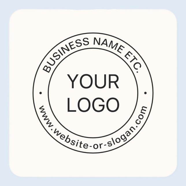 Pegatina Cuadrada Sustitución sencilla de logotipos y texto editable (Subido por el creador)