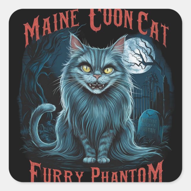 Pegatina Cuadrada Susurros de cementerio iluminados por la luna: dis (Anverso)