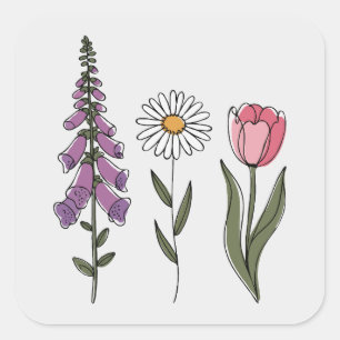 Pegatina Cuadrada Sutil Anti-Trump - Tulipán de Dedalera III